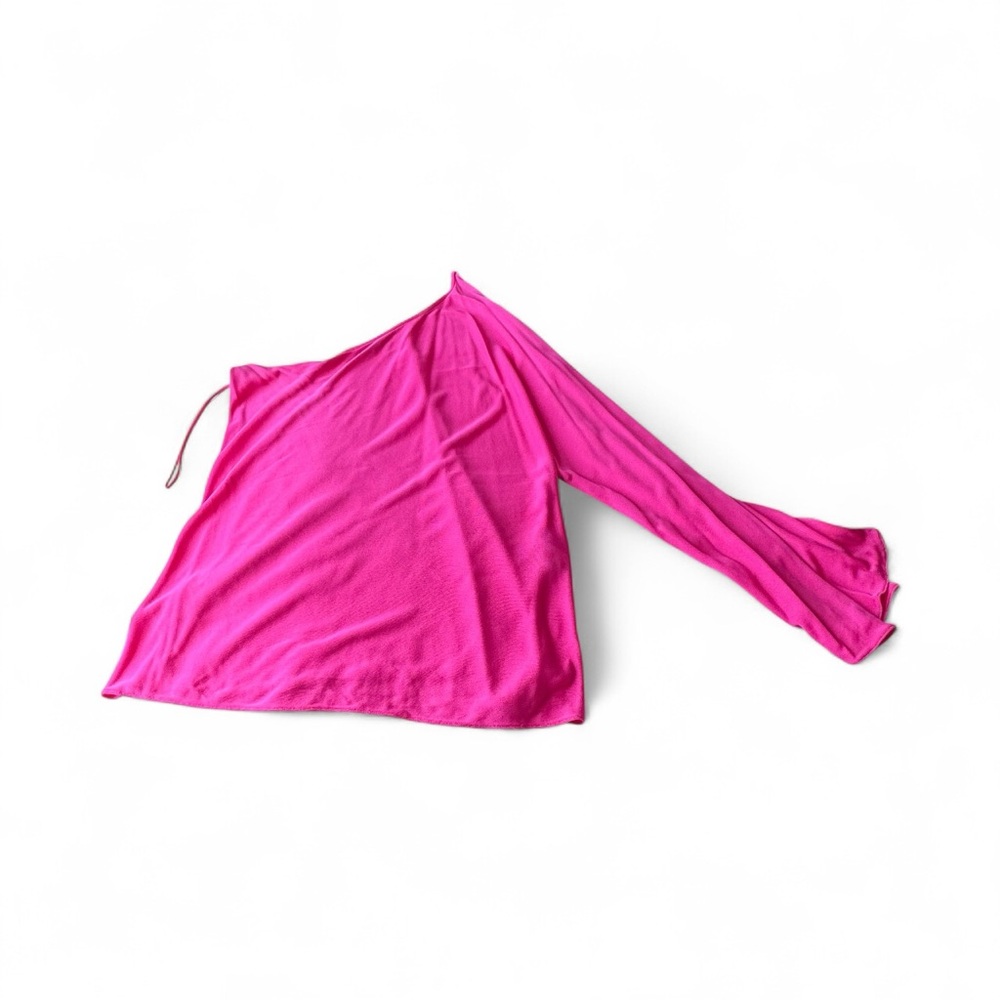 Ralph Lauren Fuchsia One-Shoulder Top